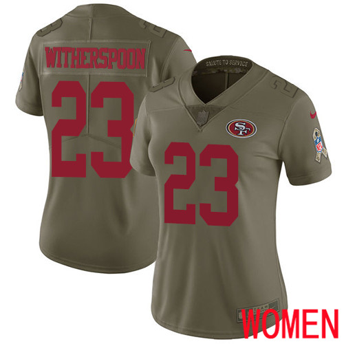 San Francisco 49ers Limited Olive Women Ahkello Witherspoon NFL Jersey 23 2017